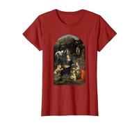Vergine delle Rocce di Leonardo da Vinci Maglietta, Donna, Mirtillo Rosso, XS