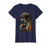 Vergine delle Rocce di Leonardo da Vinci Maglietta, Donna, Navy, 3XL
