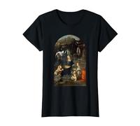 Vergine delle Rocce di Leonardo da Vinci Maglietta, Donna, Nero, 3XL