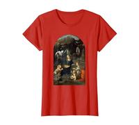 Vergine delle Rocce di Leonardo da Vinci Maglietta, Donna, Rosso, S