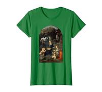 Vergine delle Rocce di Leonardo da Vinci Maglietta, Donna, Verde Mela, XL