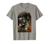 Vergine delle Rocce di Leonardo da Vinci Maglietta, Uomo, Ardesia, 3XL