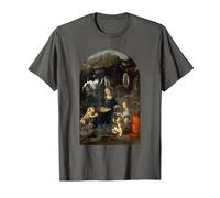 Vergine delle Rocce di Leonardo da Vinci Maglietta, Uomo, Asfalto, 3XL