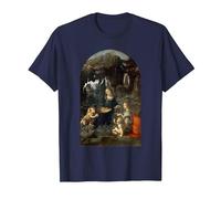 Vergine delle Rocce di Leonardo da Vinci Maglietta, Uomo, Navy, 6XL