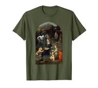 Vergine delle Rocce di Leonardo da Vinci Maglietta, Uomo, Oliva, M