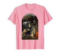 Vergine delle Rocce di Leonardo da Vinci Maglietta, Uomo, Rosa, S