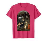 Vergine delle Rocce di Leonardo da Vinci Maglietta, Uomo, Rosso mélange, M