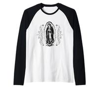 Vergine di Guadalupe. Beata sei tra le donne Maglia con Maniche Raglan
