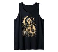 Vergine Maria Cattolica Fede Vintage Devozionale Canotta