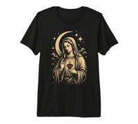Vergine Maria Cattolica Fede Vintage Devozionale Maglietta Premium
