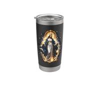Vergine Maria Celeste Cattolica Mariana Arte devozionale Bicchiere termico in acciaio inox doppia parete
