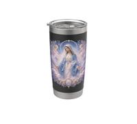 Vergine Maria con angeli Celeste Cattolica Devozionale Arte Bicchiere termico in acciaio inox doppia parete
