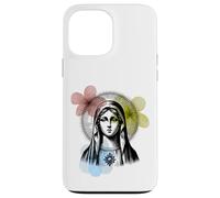 Vergine Maria con grafica vintage fiori Custodia per iPhone 13 Pro Max
