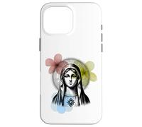 Vergine Maria con grafica vintage fiori Custodia per iPhone 16 Pro Max