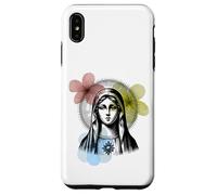 Vergine Maria con grafica vintage fiori Custodia per iPhone XS Max
