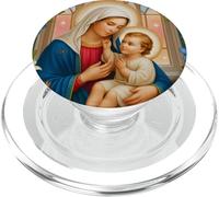 Vergine Maria e Bambino Floreale Icona Cattolica Fede Opera D'arte PopSockets PopGrip per MagSafe