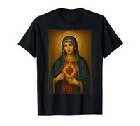 Vergine Maria | Heart Immacolato di Maria | Icona cattolica Maglietta