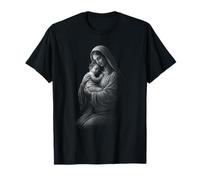 Vergine Maria Holding Bambino Gesù Sacro Amore Maglietta