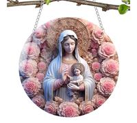 Vergine Maria, ornamento per albero di Natale, decorazione per la famiglia cristiana in acrilico 2D - ornamento Vergine Maria, decorazione natalizia religiosa, souvenir per la casa