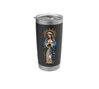 Vergine Maria Preghiera Blu Mantello Cattolico Icona Devozionale Bicchiere termico in acciaio inox doppia parete