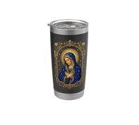 Vergine Maria Preghiera Ornato Medievale Icona Sacra Stile Opera D'arte Bicchiere termico in acciaio inox doppia parete