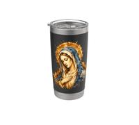 Vergine Maria Preghiera Ritratto Arte Sacra Cattolica Devozionale Bicchiere termico in acciaio inox doppia parete