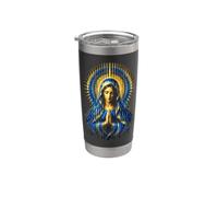Vergine Maria Preghiera Ritratto Con Arte Bicchiere termico in acciaio inox doppia parete