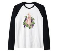 Vergine Maria UVA Floreale Religi Maglia con Maniche Raglan