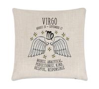 Vergine Oroscopo Lino Copricuscino Cuscino - Segno Zodiacale Zodiac Compleanno