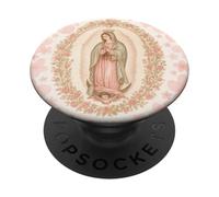 Vergine religiosa Maria Guadalupe Fede Cattolica Fiore Rosa PopSockets PopGrip Adesivo