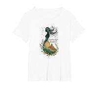 Vergine, Segno di Terra, dea, Mistico, Arte Celeste per Donne Maglietta, Donna Plus-Size, Bianco, 1X