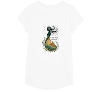 Vergine, Segno di Terra, dea, Mistico, Arte Celeste per Donne Maglietta, Ragazze, Bianco, S