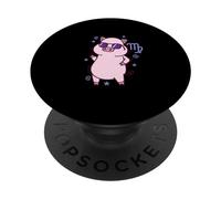 Vergine segno zodiacale come un maialino PopSockets PopGrip Adesivo