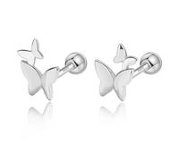 Veri Orecchini A Bottone A Vite Con Farfalla Di Insetti In Argento Sterling 925 Per Le Donne Gioielli Alla Moda Alla Moda