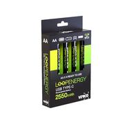 VERICO AA2550 - Li-Ion-Akku, AA (Mignon), 1,5 V, 1700 mAh, USB-C, 4er-Pack