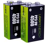 VERICO 2X 9V - Batteria ricaricabile agli ioni di litio, blocco da 9 V, 7,4 V,