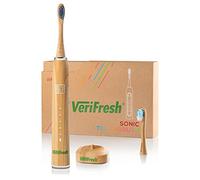 VeriFresh Spazzolino da denti Sonic Bamboo - Testine biodegradabili in bambù con setole di olio di ricino - Include 2 testine