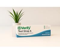 Verify® Self Test Strep A, Test rapido Rivela la presenza del batterio Streptococcus pyogenes (gruppo A), responsabile di infezioni alla gola come la faringite streptococcica.