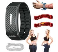 VERIMP Polsino A Forma di Corpo Ad Ultrasuoni Matteo, Cinturino Ad Ultrasuoni for Aumentare L'energia del Corpo, Braccialetto Ad Ultrasuoni Magnetico di Disintossicazione Linfatica (Color : Black)