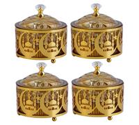 Veriscono Il Vassoio, 4 Pezzi Che servono Vassoio con Coperchio, Ramadan Metallico, Decorazioni Eid per Alimenti per la casa Dessert di Gioielli Cosmetici