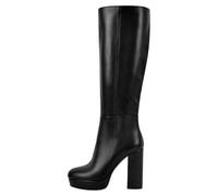VERISSON Stivaletti con Plateau, Stivali da Donna al Ginocchio con Tacco a Blocco, Poliuretano nero., 40 EU