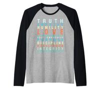 verità Amore Empatia Auto Consapevolezza Inspirational Parole Freddo Maglia con Maniche Raglan