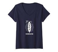 verità e riconciliazione del Giorno dellarancione dei nativi Americani Maglietta con Collo a V, Donna, Navy, L
