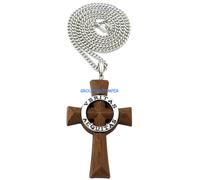 Veritas Aequitas Truth & Giustizia Nuovo Legno Ciondolo Con 61cm Collana Lunga