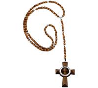 Veritas Aequitas Truth & Justice Nuovo Ciondolo In Legno Con Rosario