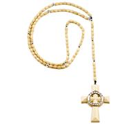 Veritas Aequitas Truth & Justice Nuovo Ciondolo In Legno Con Rosario