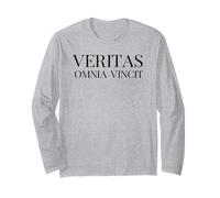 Veritas Omnia Vincit Inspirational Latin Citazioni Maglia a Manica