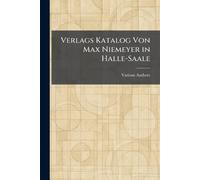 Verlags katalog von Max Niemeyer in Halle-Saale