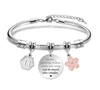 VerLuky Braccialetto con Charm per Bambina, Regali per Adolescenti, Braccialetti di Compleanno, Braccialetto d'ispirazione, Braccialetto Portafortuna, Regali Personalizzati Compleanno per Ragazze