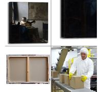 Vermeer donna con liuto design quadro stampa tela dipinto telaio arredo casa